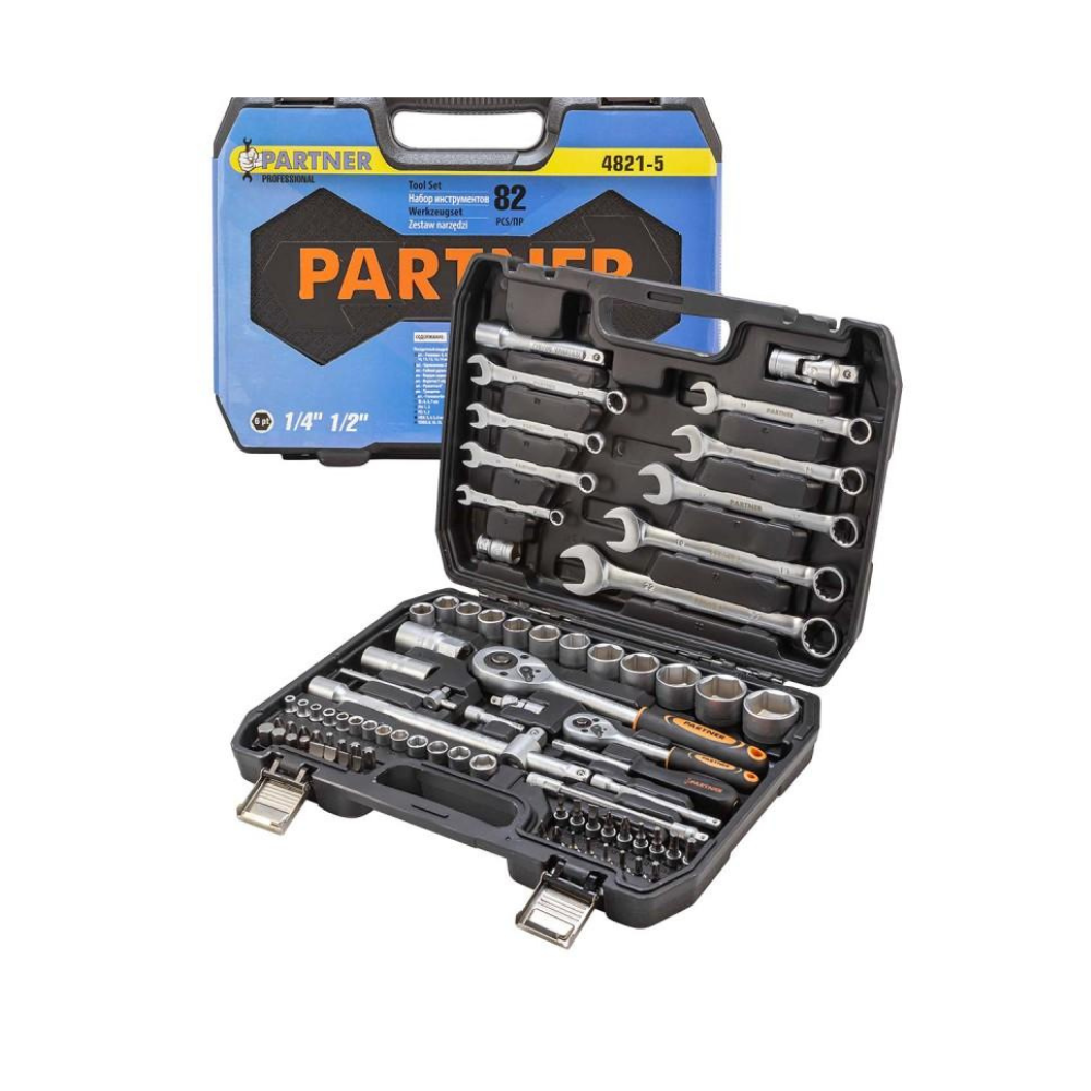 Набор инструмента 82пр.Profi (6-гран)(4-32мм) 1/4"&1/2" Partner PA-4821-5